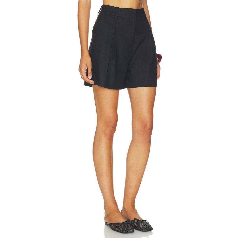 Favorite Daughter The Favorite Short Black Pleated High Waist Trouser Sz 4